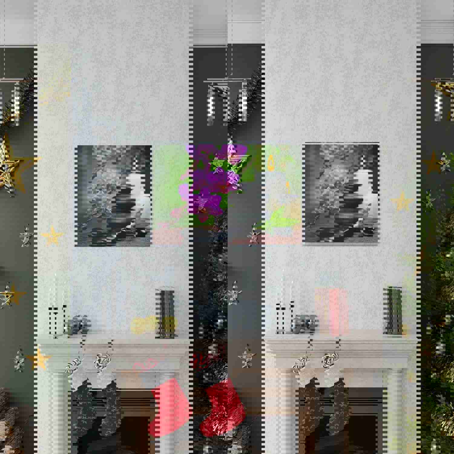 Bamboo Forest Floral Nature Photography Canvas Wall Art for Home Decor