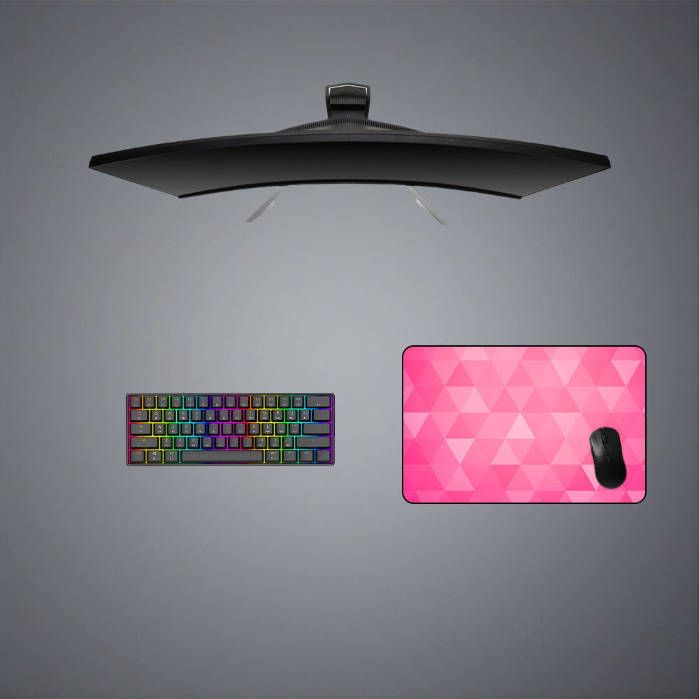 Pink Triangles Design Gaming Mouse Pad - M-XXL Size, Smooth Surface for Enhanced Accuracy