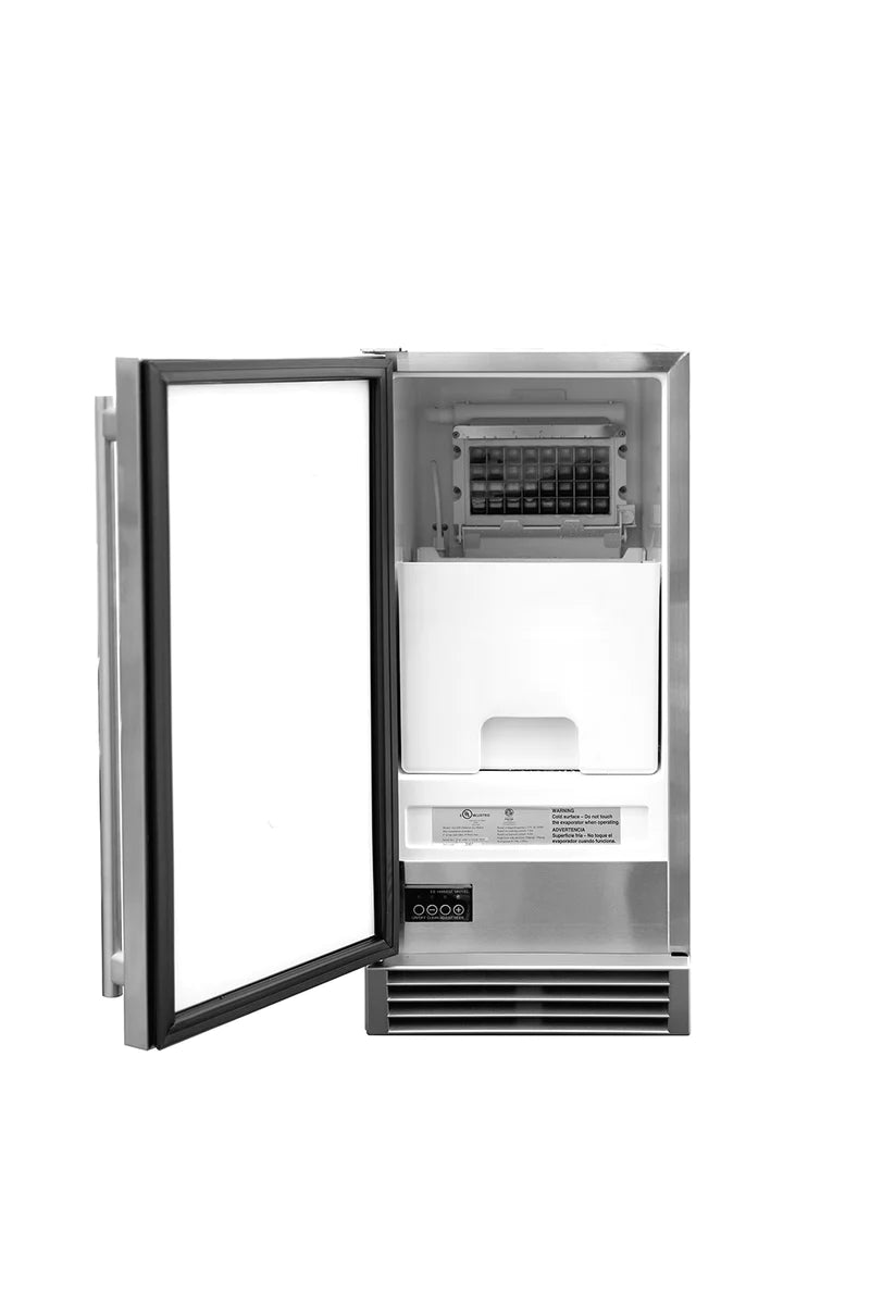 15 UL Outdoor Rated Ice Maker with Stainless Door - 50 lb. Capacity