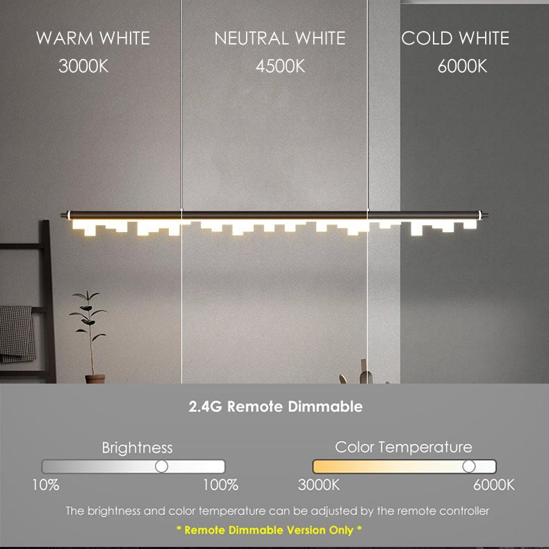 MIRODEMI® Nordic Long Bar LED Pendant Light - Modern Aluminum Acrylic Kitchen Lighting