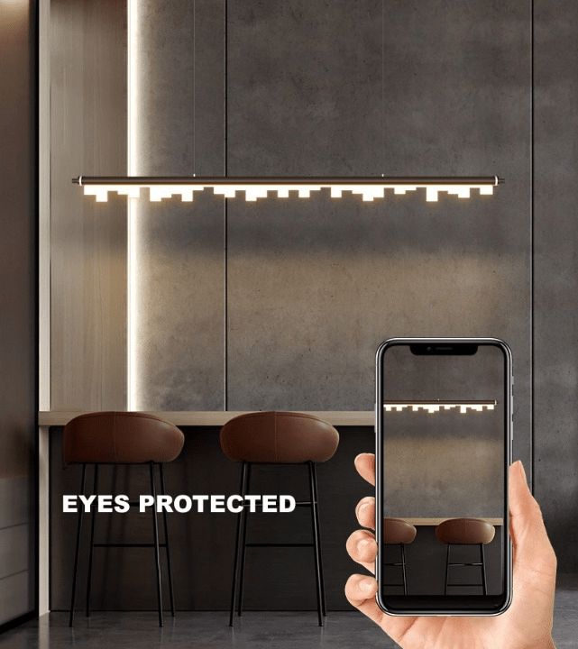 MIRODEMI® Nordic Long Bar LED Pendant Light - Modern Aluminum Acrylic Kitchen Lighting