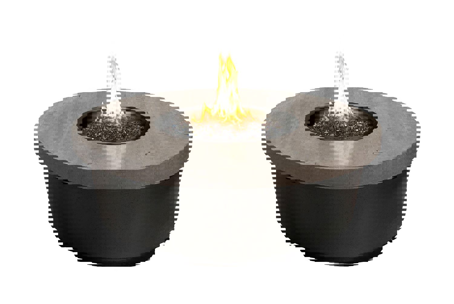 American Fyre Designs Contempo Round Reclaimed Wood Gas Fire Pit Table