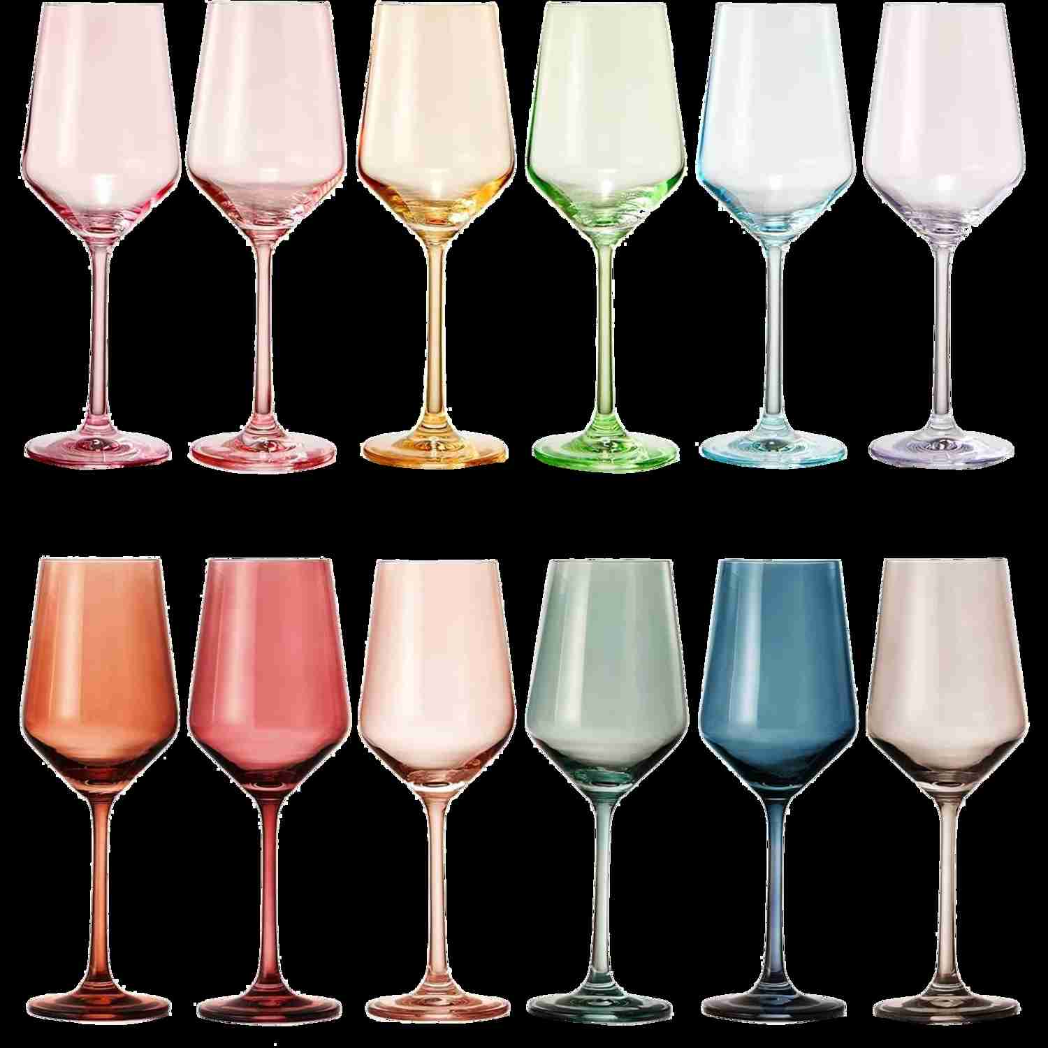 Muted Blue Italian Style Wine Glass - Single 12 oz Tall Glass for White & Red Wine, Perfect Mothers Day Gift (Midnight Blue)