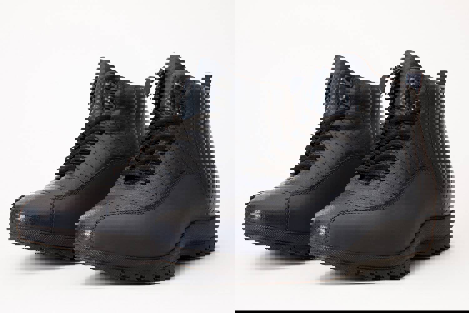 Merter Navy Blue Leather Casual Lace-Up Men Boot