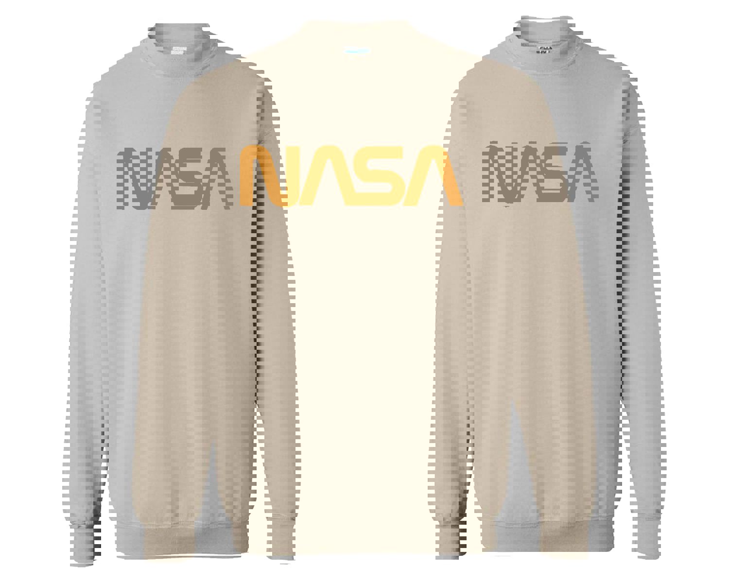 NASA Worm Logo Tan Sweatshirt - Best-Selling Sand Sweatshirt