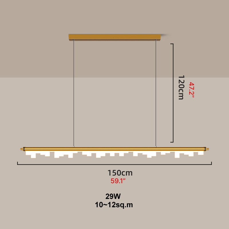 MIRODEMI® Nordic Long Bar LED Pendant Light - Modern Aluminum Acrylic Kitchen Lighting