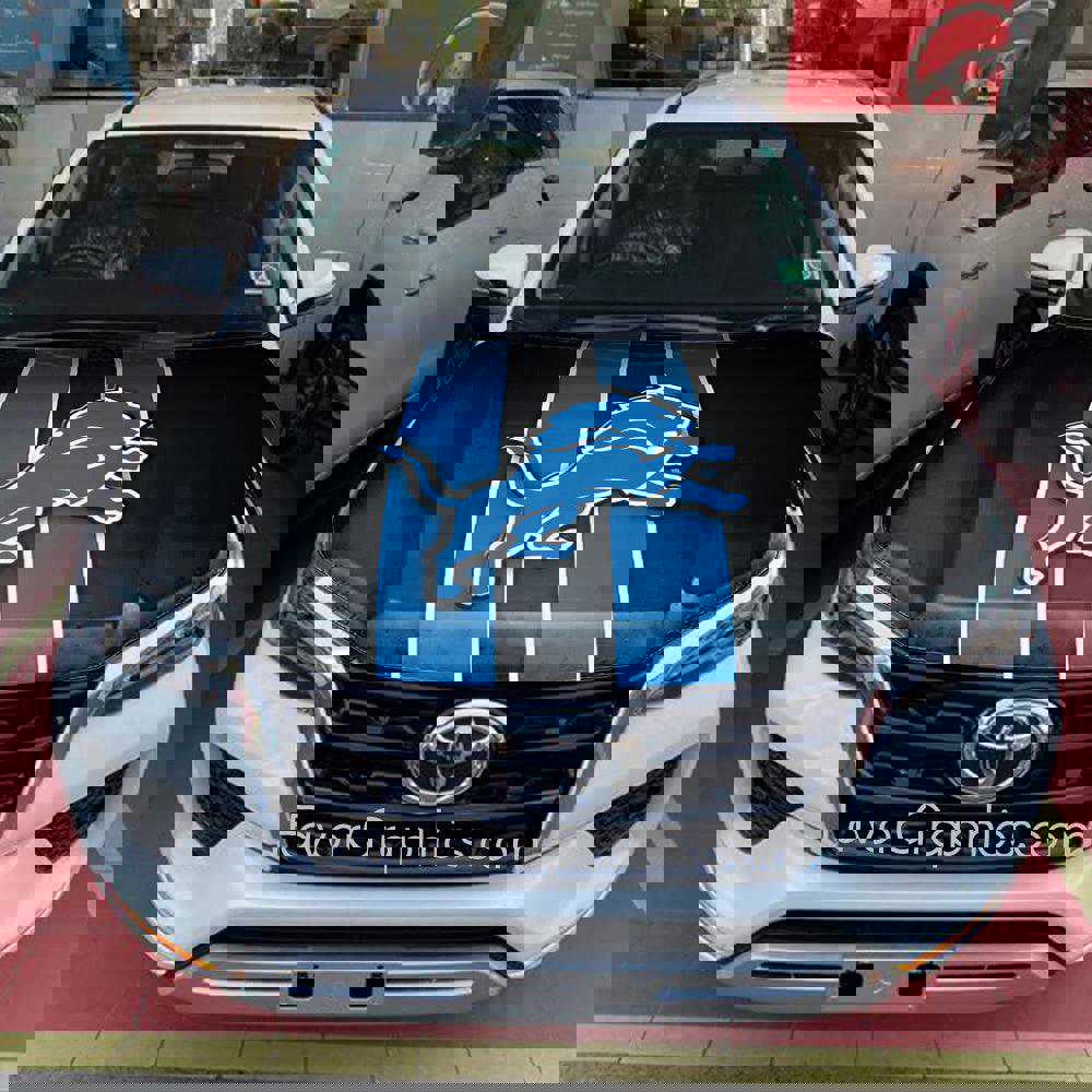 Detroit Lions Itasha Car Vinyl Hood Wrap Decal Sticker