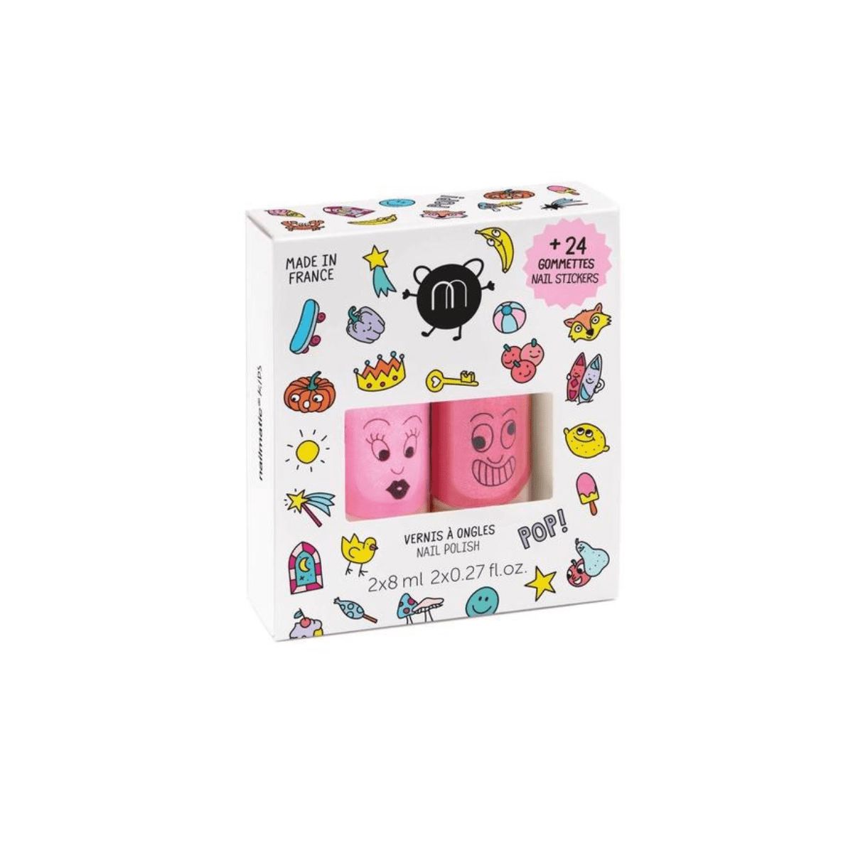 Water-Based Nail Polish + Nail Sticker Gift Set - Pop for Kids