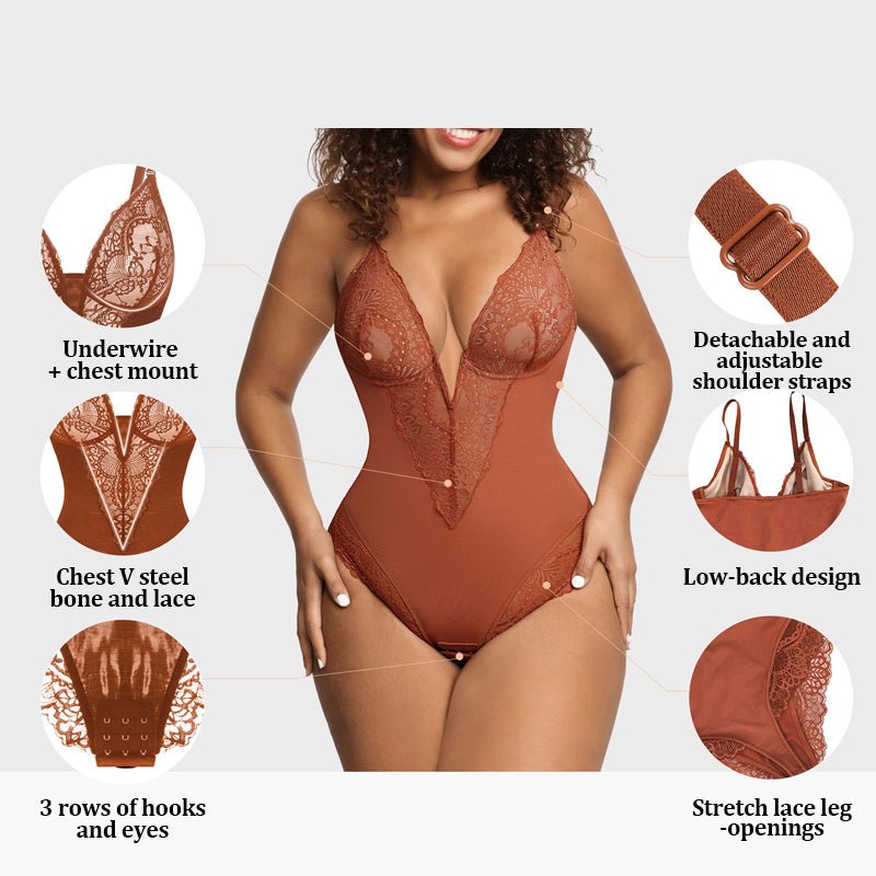 LauraCollection® LACE DEEP-V NECK BODYSUITS [BUY 1 GET 1 FREE]