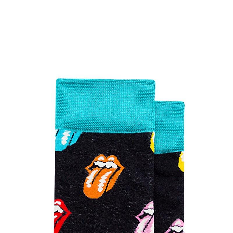 Trend Rolling Stone Band Joint Big Tongue Rock Style Fashion Mens and Womens Cotton Personality Mid Autumn and Winter Socks