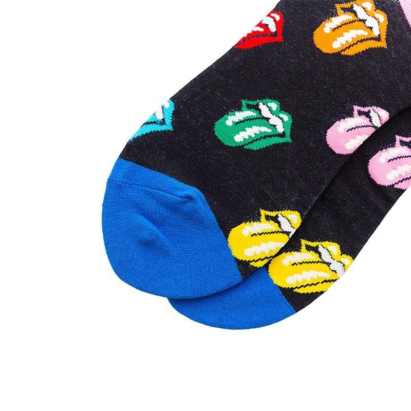 Trend Rolling Stone Band Joint Big Tongue Rock Style Fashion Mens and Womens Cotton Personality Mid Autumn and Winter Socks