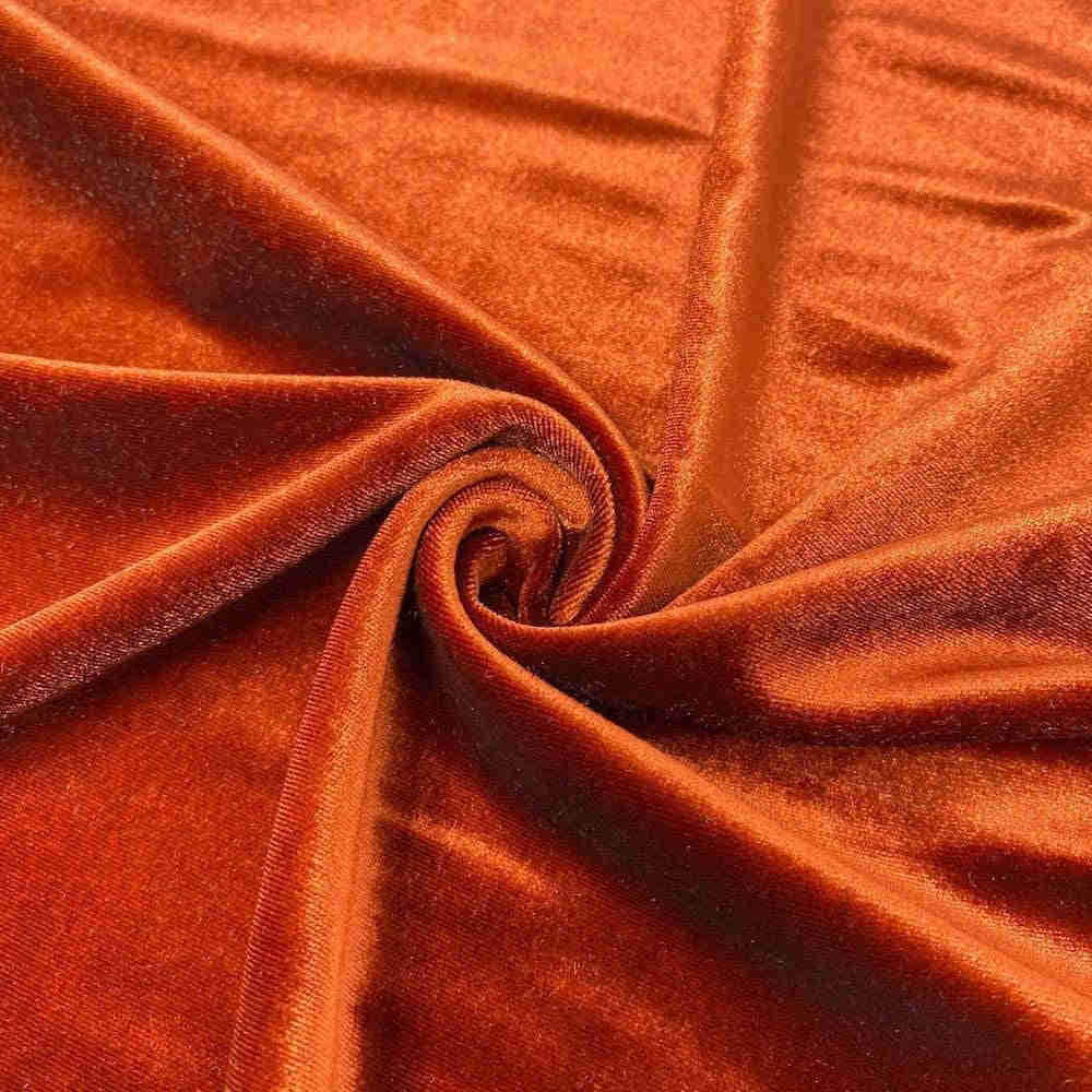 Stretch Velvet Fabric - Rust - 60" Wide for Sewing, Apparel, and Crafts