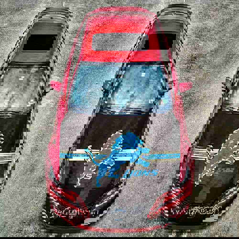 Detroit Lions Itasha Car Vinyl Hood Wrap Decal Sticker
