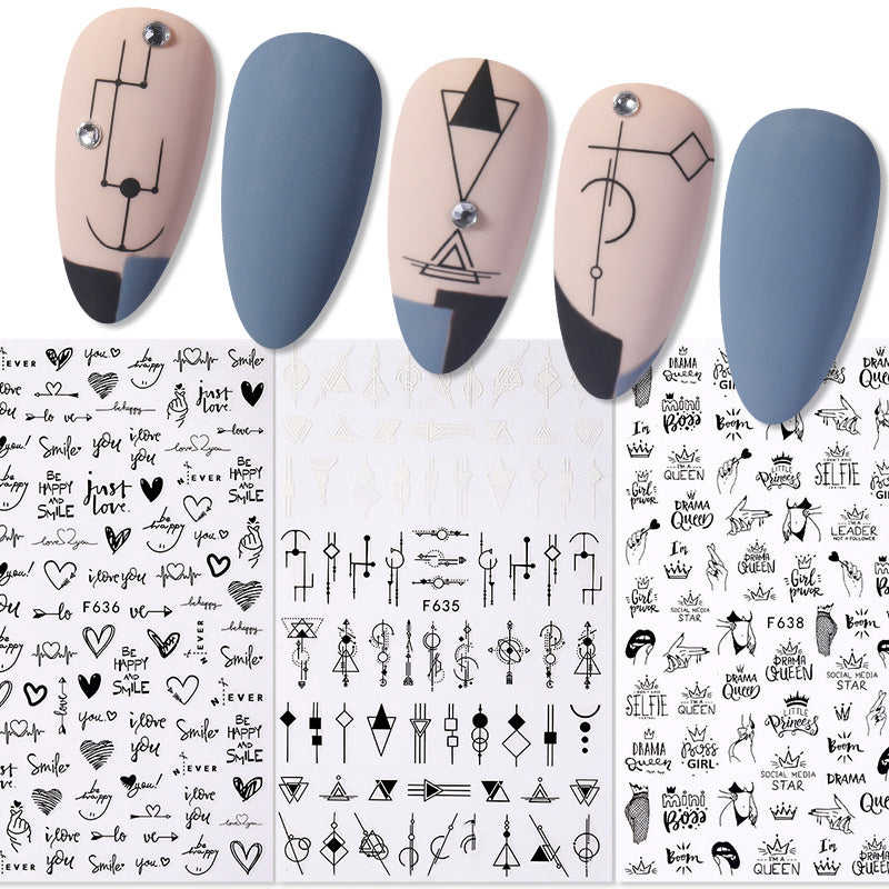 Summer Flowers and Plants Love Back Glue Nail Stickers