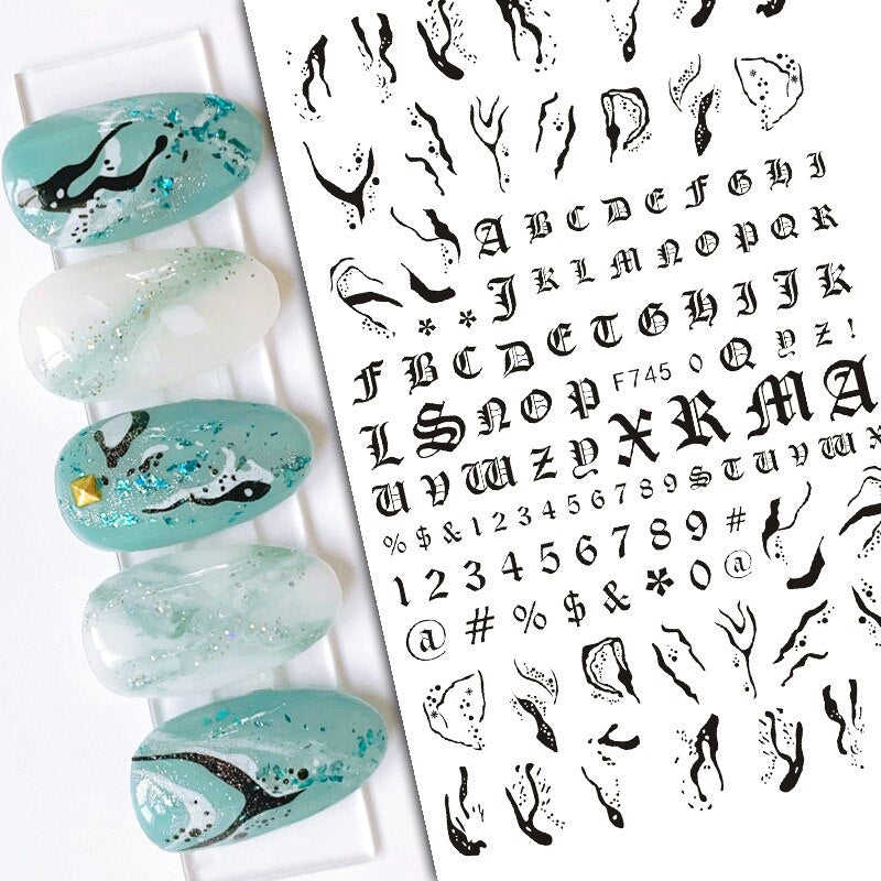 Anokhinaliza Black White Butterfly 3D Nails Sticker