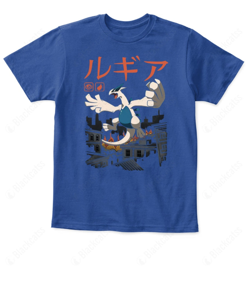 PKM Lugia Flying Psychic Kaiju Kid Custom Graphic T-Shirt
