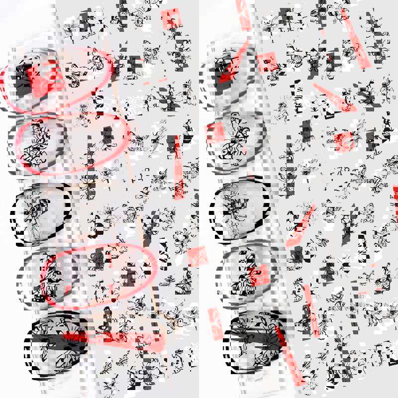 Anokhinaliza Black White Butterfly 3D Nails Sticker