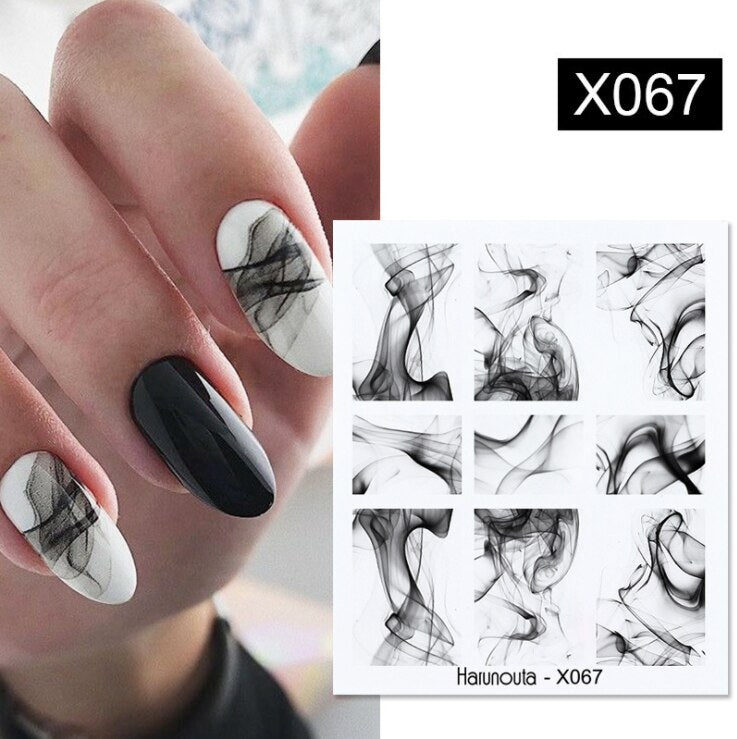 Anokhinaliza Black White Butterfly 3D Nails Sticker