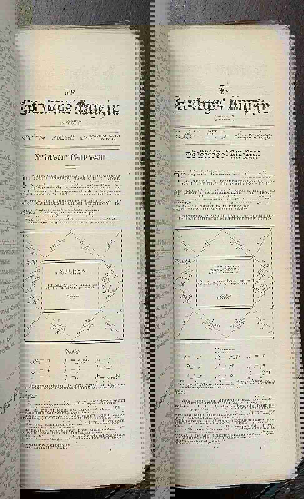 ASTROLOGERS MAGAZINE - Vol. 4, 1893-94 ALAN LEO, Entire FIRST ISSUE of Journals