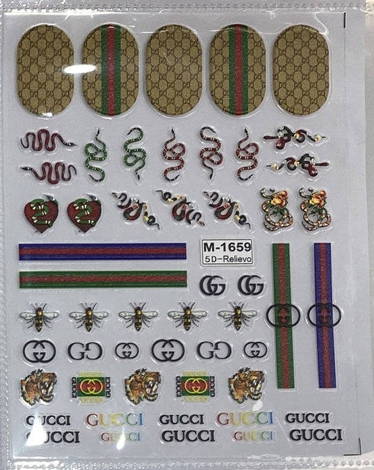 5D Luxury Designer LOGO Nail Stickers - Collection