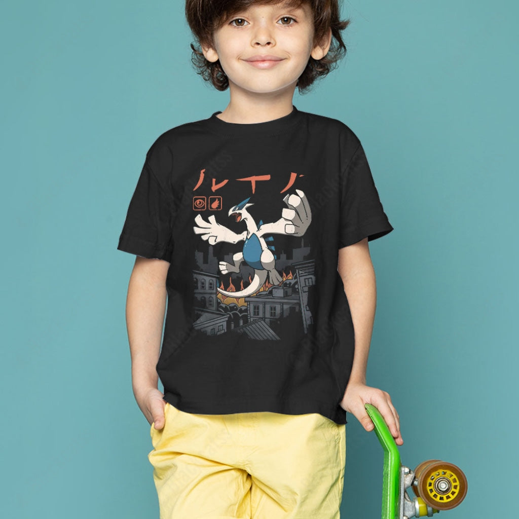 PKM Lugia Flying Psychic Kaiju Kid Custom Graphic T-Shirt