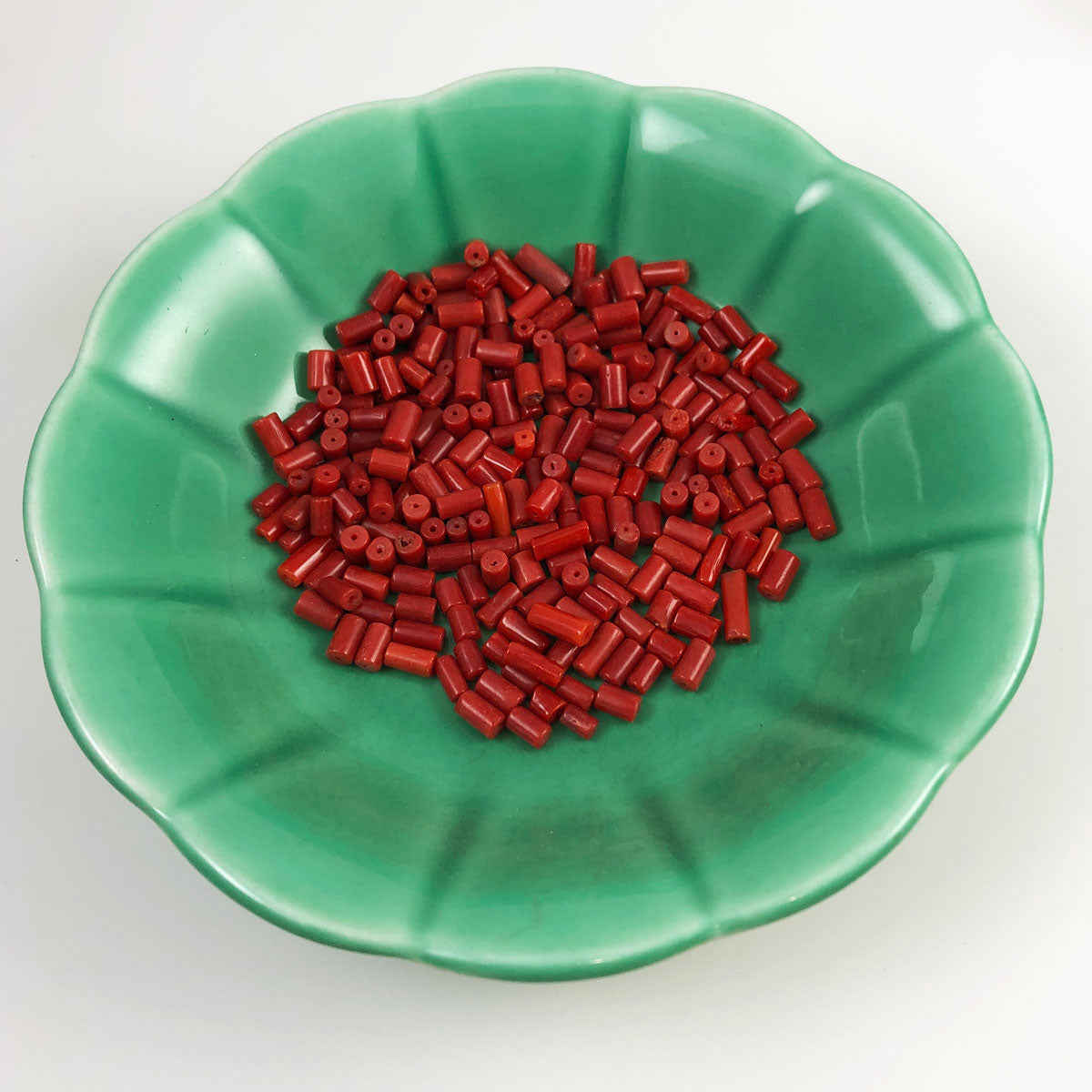 Vintage Italian Red Coral Tube Beads (12 Pack)