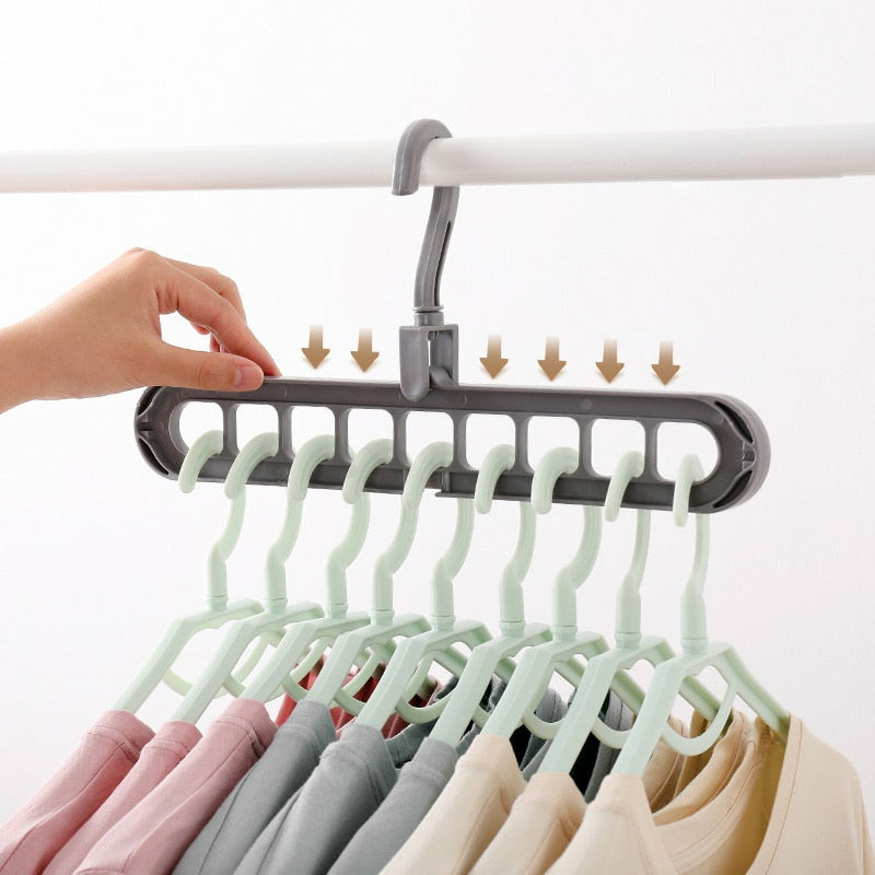 Multi-Port Clothes Hanger Organizer for Wardrobe Storage