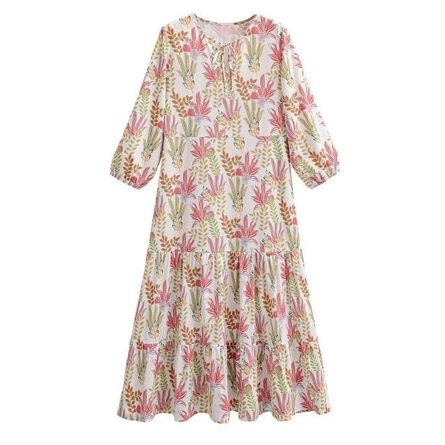 Fashion Floral Print Loose Dress