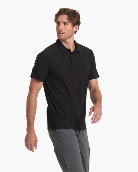 Vuori Strato Tech Polo Black - Softest Performance Polo with UPF 30+