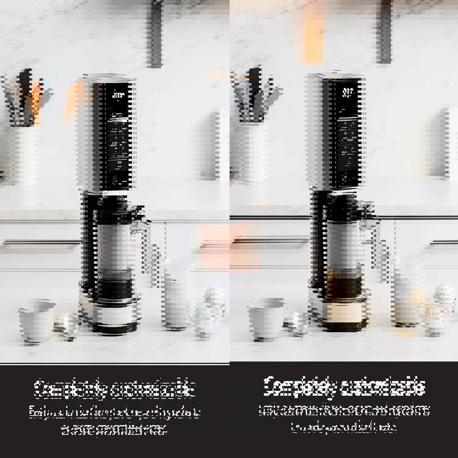 7 One-Touch Programs Ice Cream Maker with 2 Pint Containers & Lids