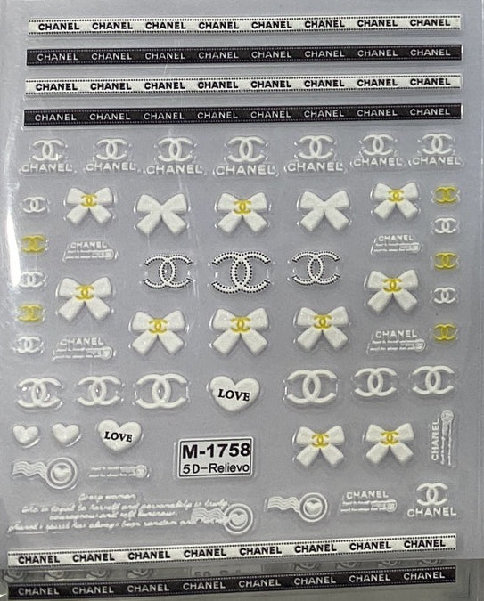 5D Luxury Designer LOGO Nail Stickers - Collection