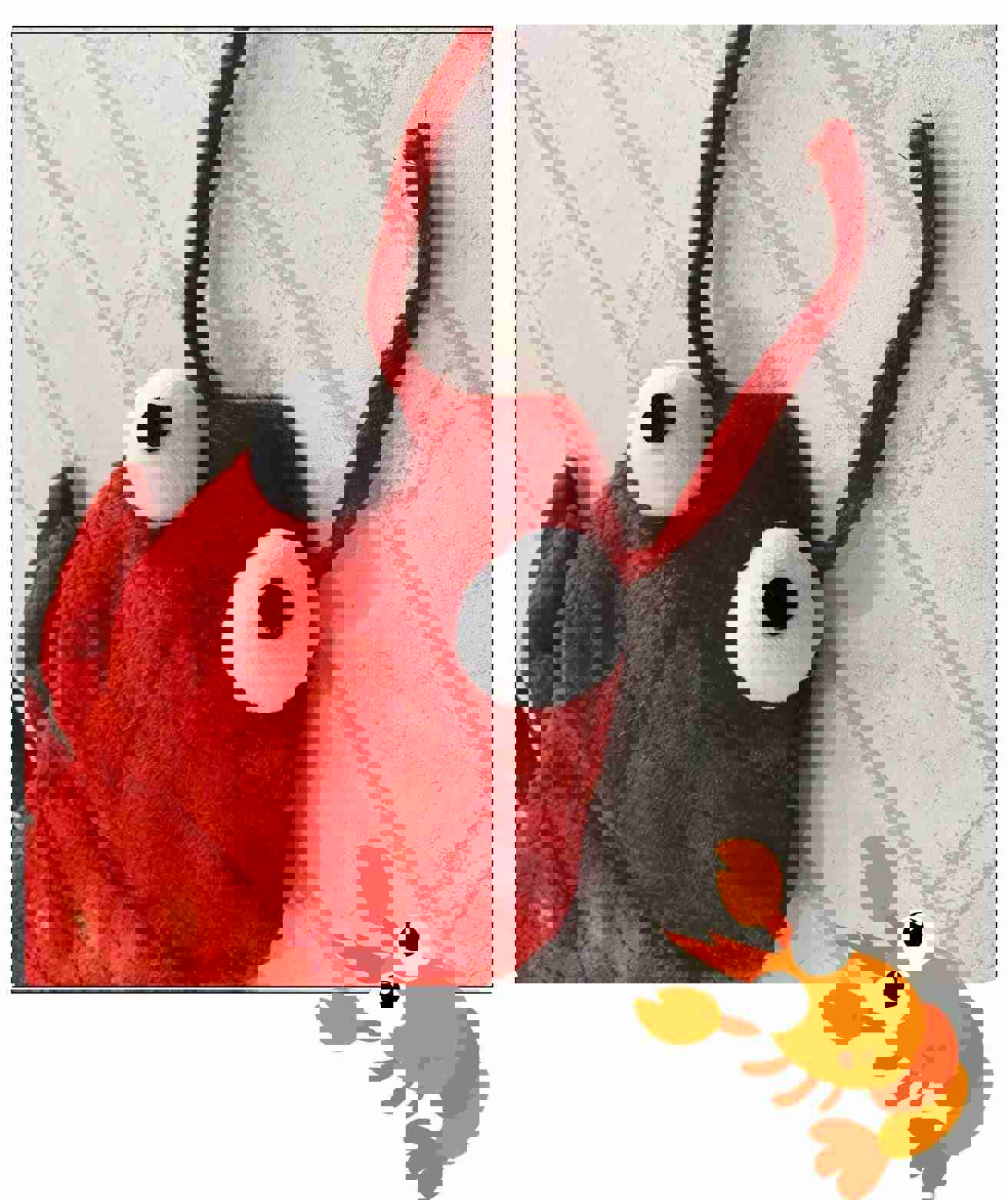 Red Cute Lobster Shape Pet Clothes for Dogs - Halloween Cosplay Costume