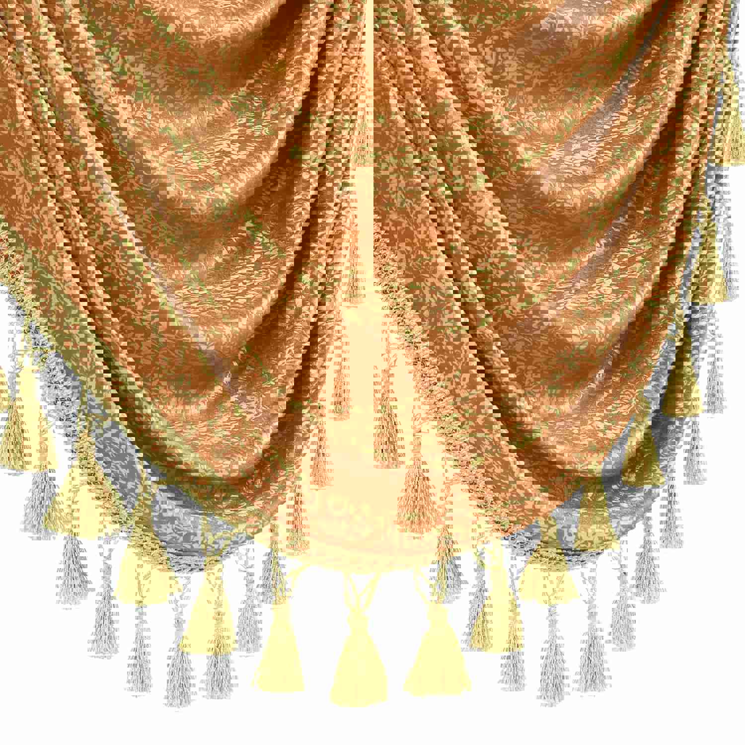 Irises Swag Valance - Classic Damask Pattern Waterfall Window Valance