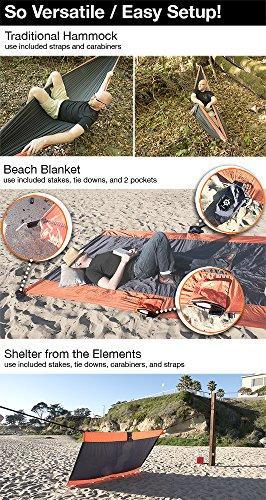 gear4U: Two Person, Double Camping Hammock with Heavy Duty Tree Straps and Accessories