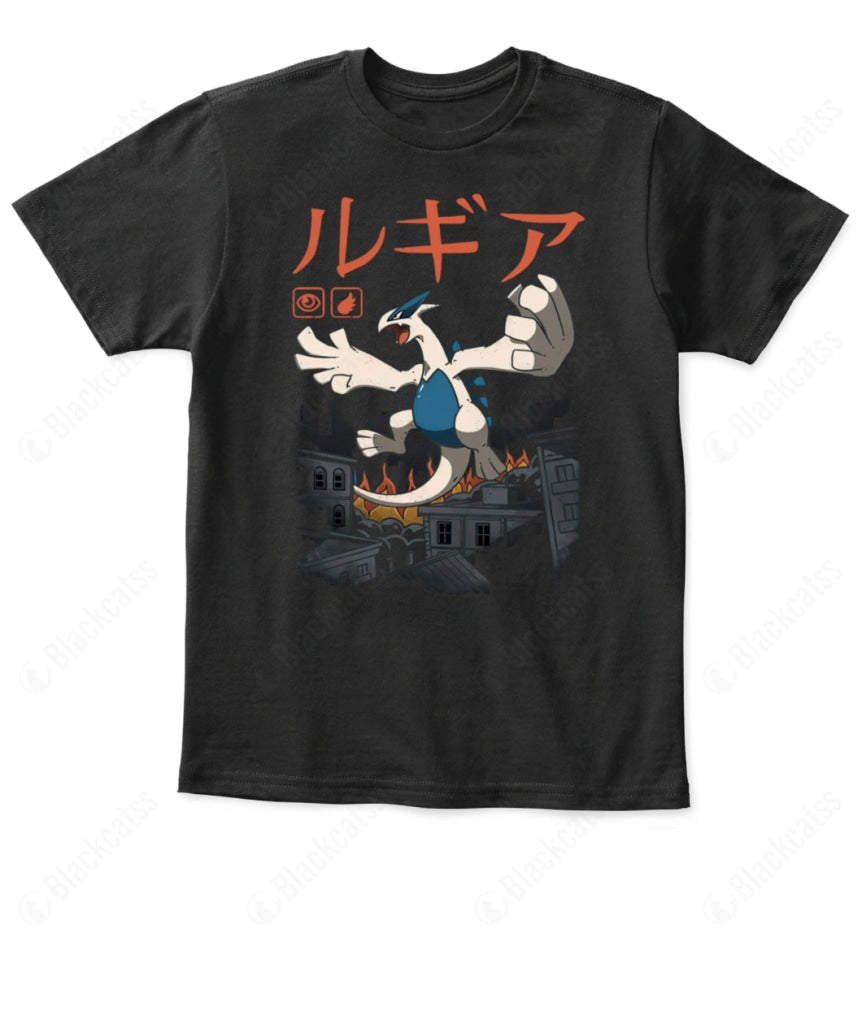 PKM Lugia Flying Psychic Kaiju Kid Custom Graphic T-Shirt