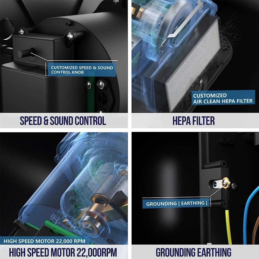 5Seconds™ Electric Hand Dryers for Bathrooms Commercial in 1800W, Stainless Steel with HEPA Filter, Touch-Free Sensor