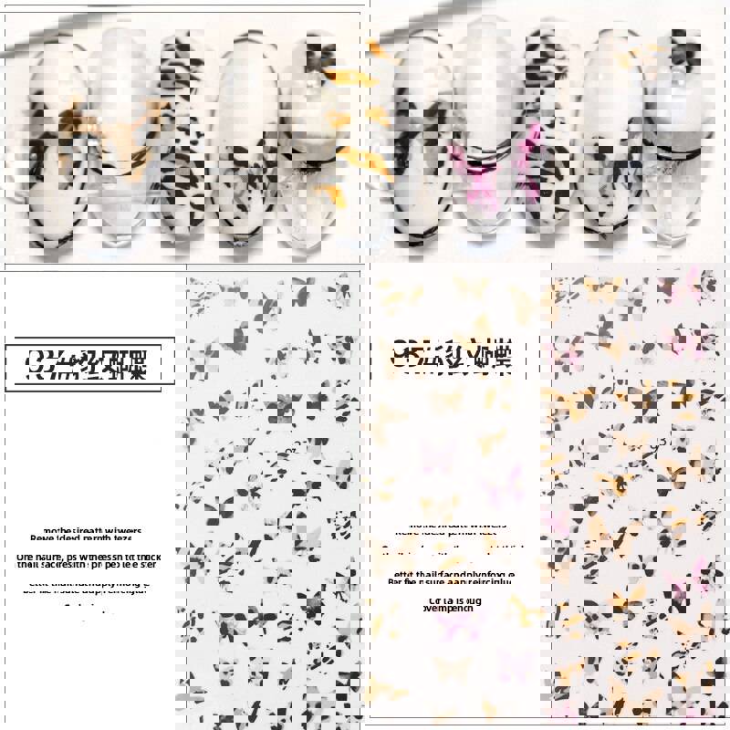 Anokhinaliza Black White Butterfly 3D Nails Sticker