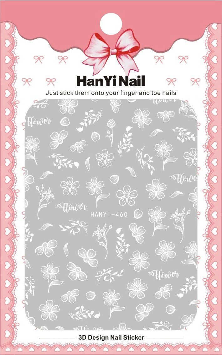 Anokhinaliza Black White Butterfly 3D Nails Sticker