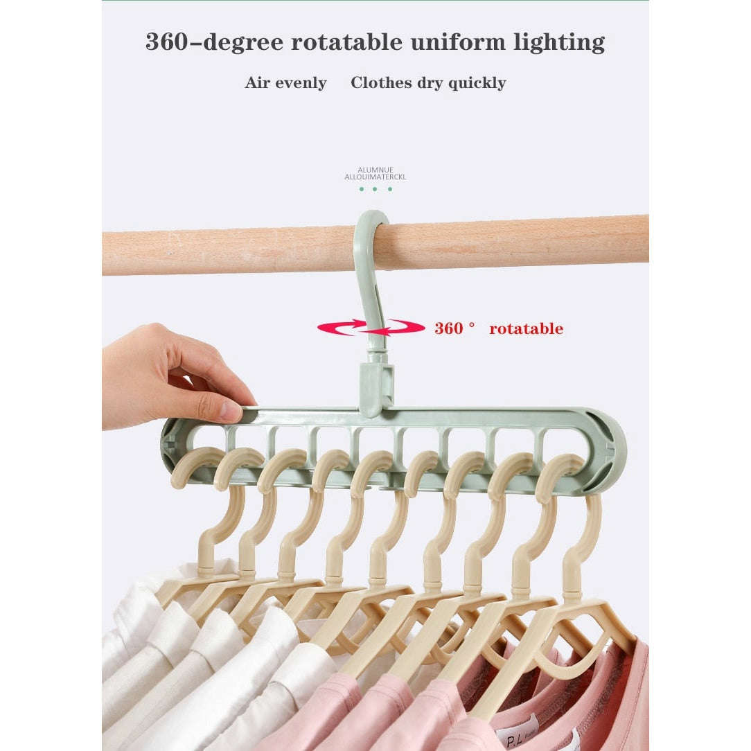 Multi-Port Clothes Hanger Organizer for Wardrobe Storage