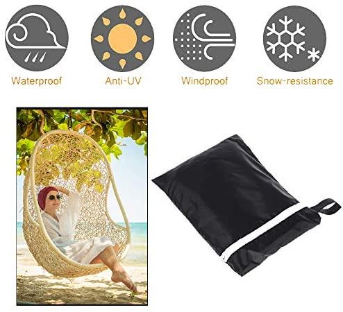 FLYMEI Upgraded Patio Hanging Chair Cover with Zipper - Waterproof, Windproof, UV Resistant