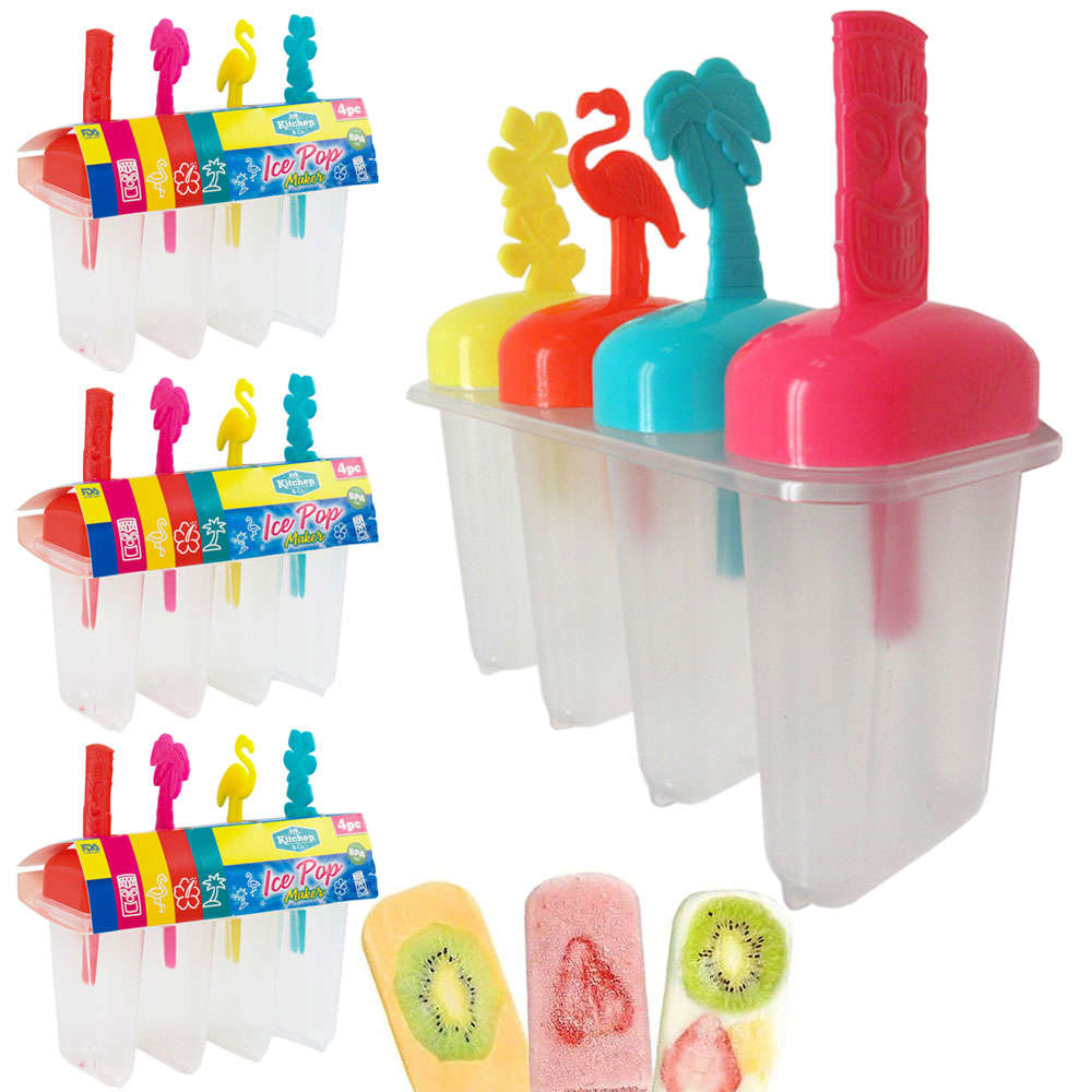 3 Packs 12pc Ice Pops Maker - DIY Frozen Yogurt & Icecream Popsicle Molds