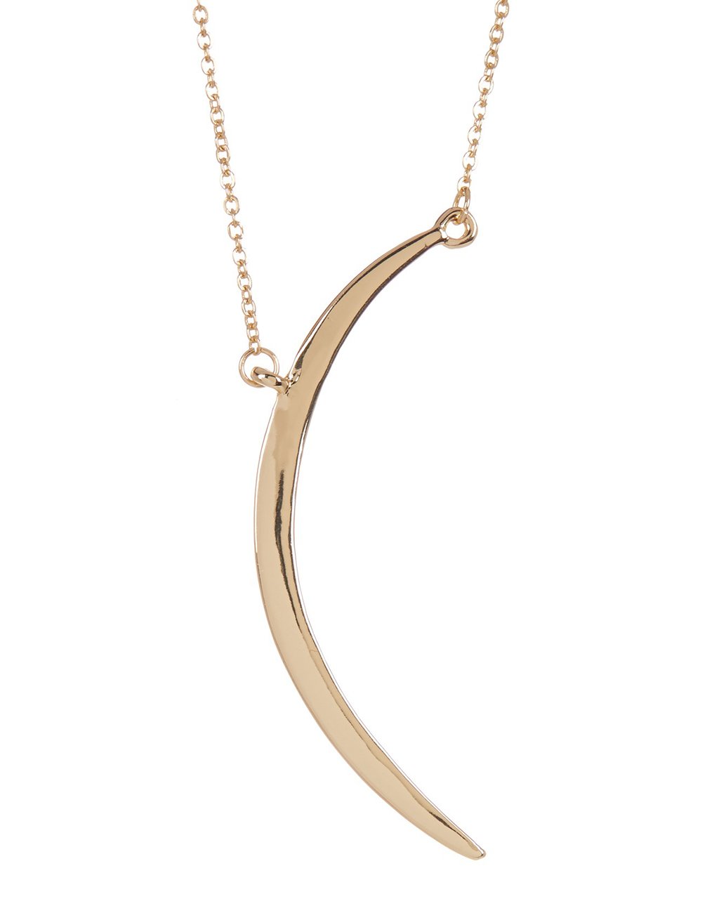 Crescent Moon Pendant Necklace - 14K Gold or Rose Gold Plated Brass