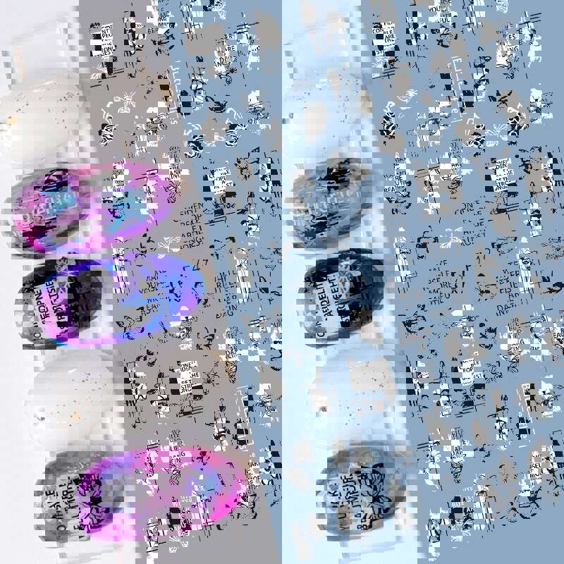 Anokhinaliza Black White Butterfly 3D Nails Sticker