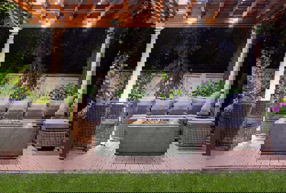 Prism Hardscapes - 68 Porto 65,000 BTU NG/LP Gas Rectangular Fire Pit Table