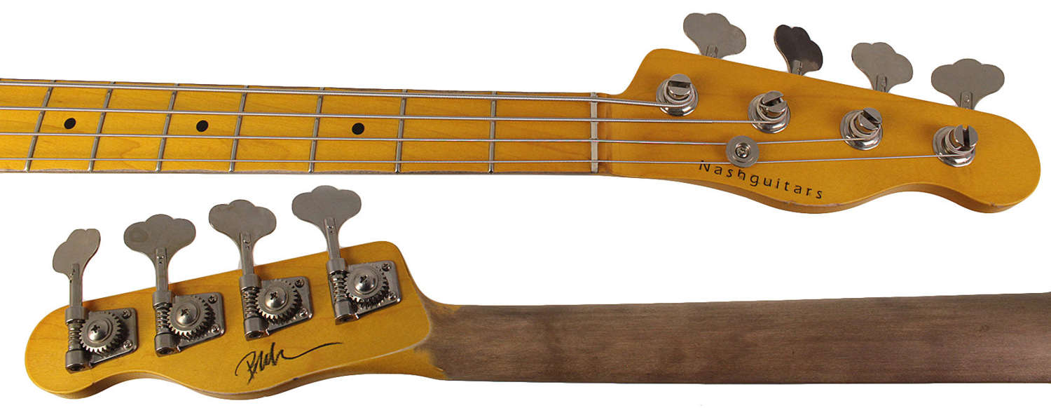 Nash PB-55 Bass Guitar, Sonic Blue, Light Aging - Vintage Feel with Modern Features