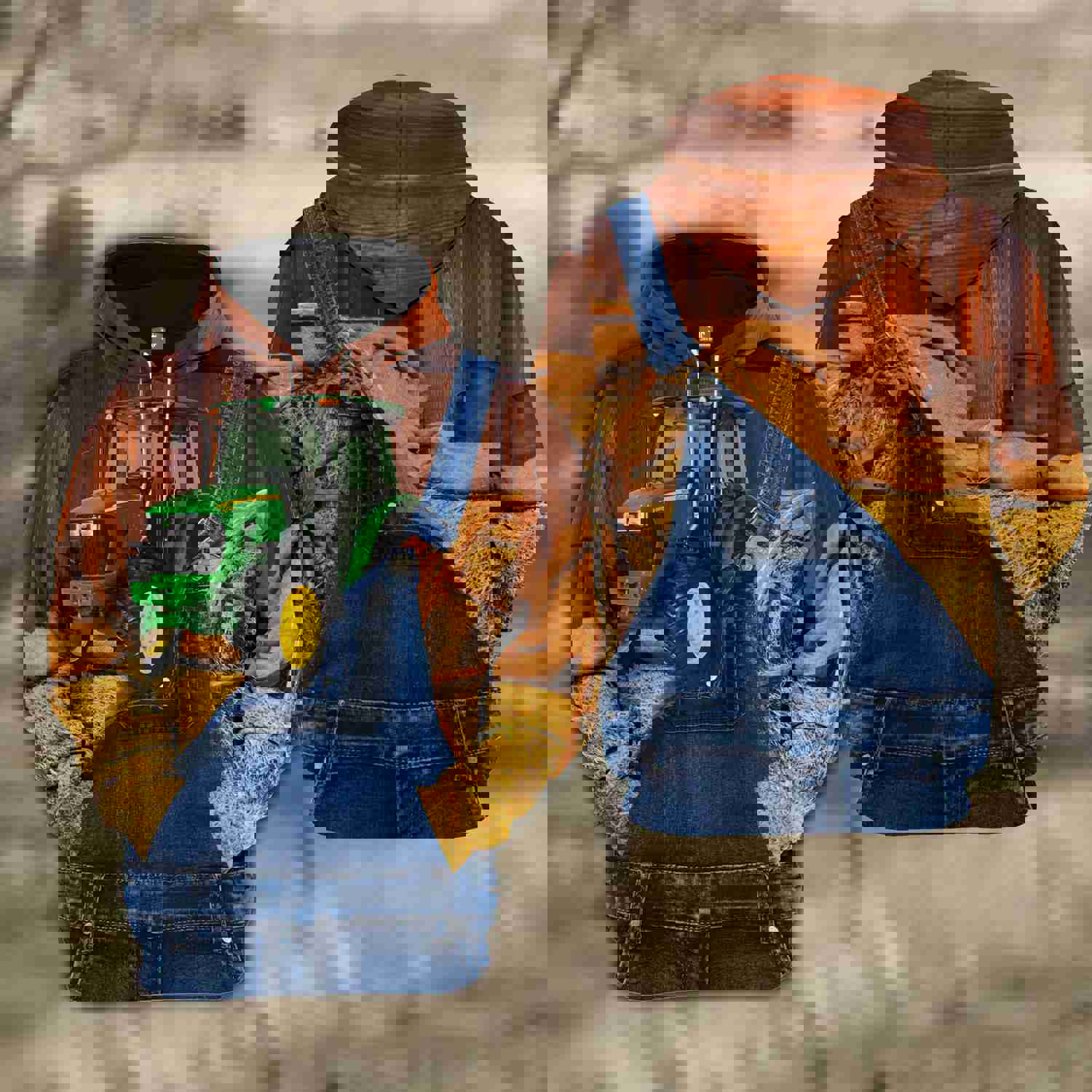 Joy Corners Tractor Farm Of Farmer Cattle Personalized 3D All Over Printed Hoodie