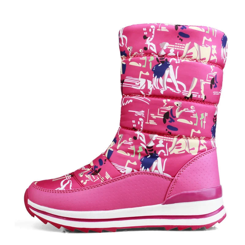 Winter Snow Boots for Women - Warm, Waterproof, Non-Slip Mid-Calf Boots