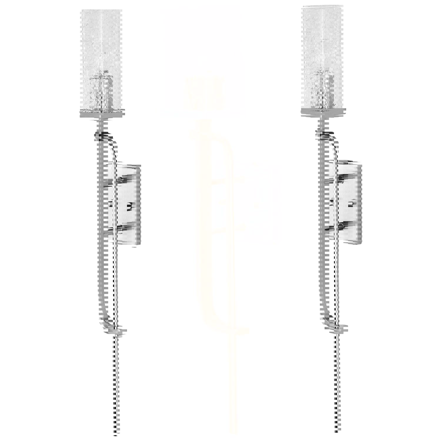 SATCO/NUVO Terrace 1 Light Wall Sconce in Polished Nickel with Crackel Glass