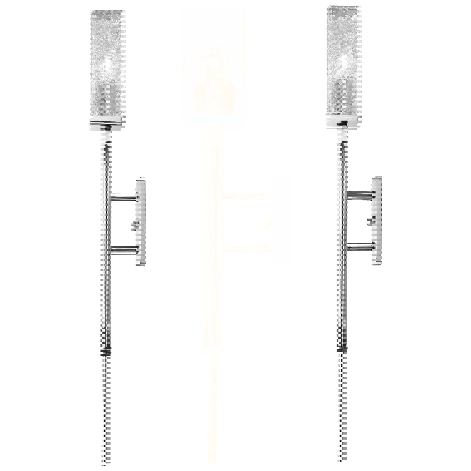 SATCO/NUVO Terrace 1 Light Wall Sconce in Polished Nickel with Crackel Glass