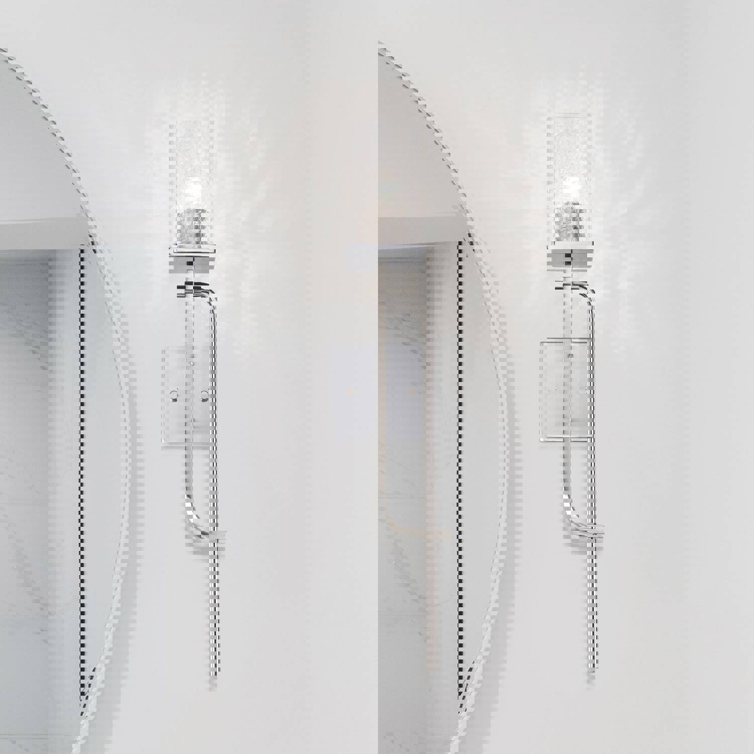 SATCO/NUVO Terrace 1 Light Wall Sconce in Polished Nickel with Crackel Glass